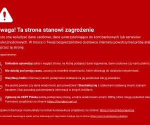 CERT Polska zabezpieczy Cie przed stronami wyłudzającymi dane (phishing)